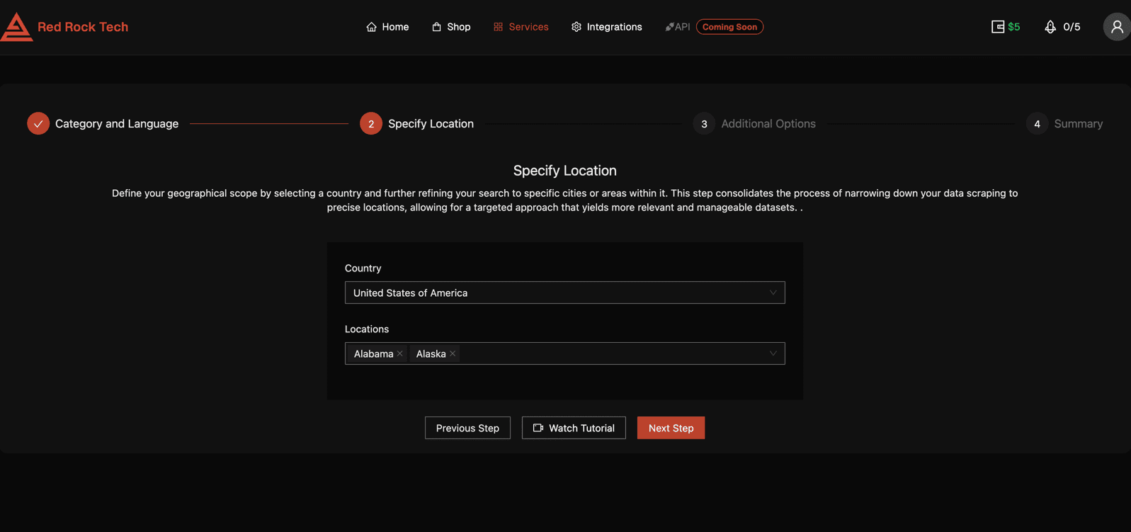 Dashboard Google Maps locations step