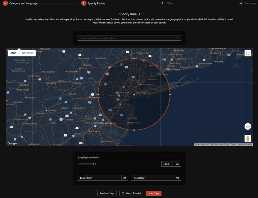 Radius Scraper — Step 2